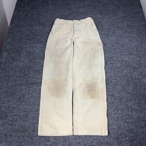 Jesse Kamm Pants Womens 4 Cream Double Knee Utility Canvas Workwear Carpenter